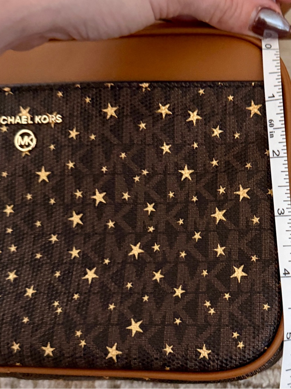 MICHAEL KORS Limited Edition Brown Jet Set with Charm Star-Print Crossbody - Picture 9 of 9